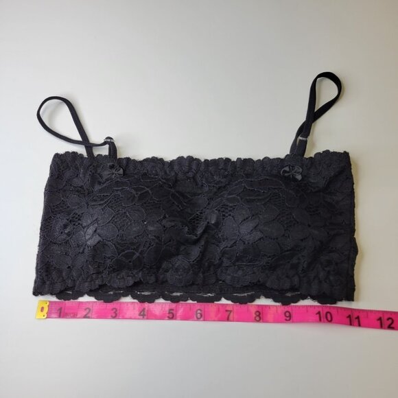 Sexy Black Bralette Crop Top Lace Bandeau Adjustable Straps Removable Pads - NEW - Picture 6 of 12